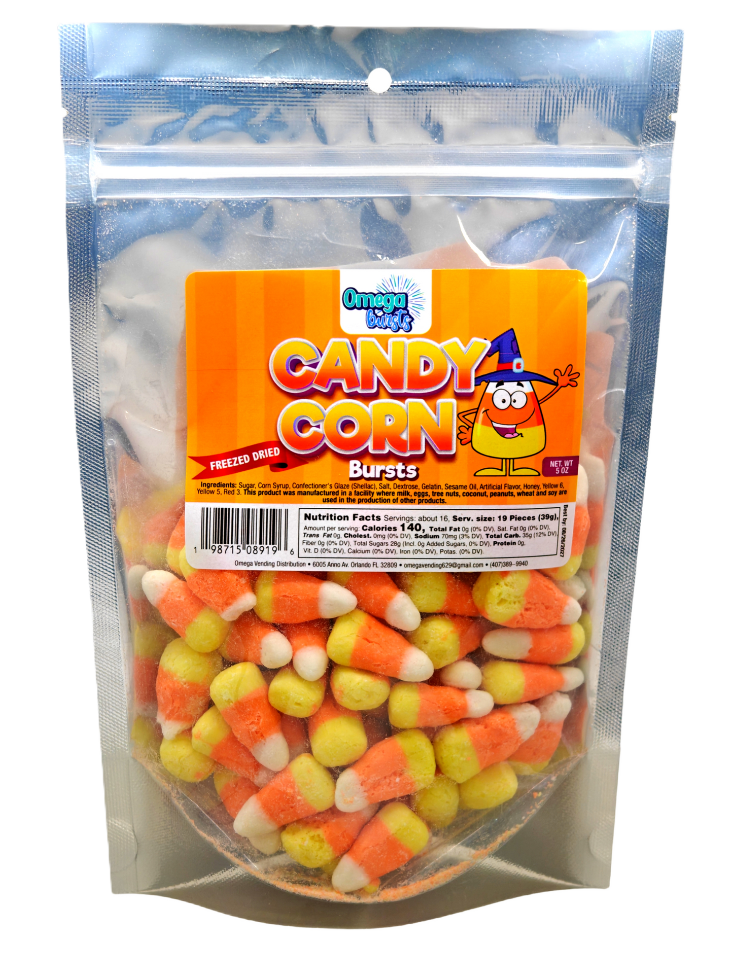 Omega Bursts Candy Corn Bursts – Freeze Dried Halloween Candy (5 oz)