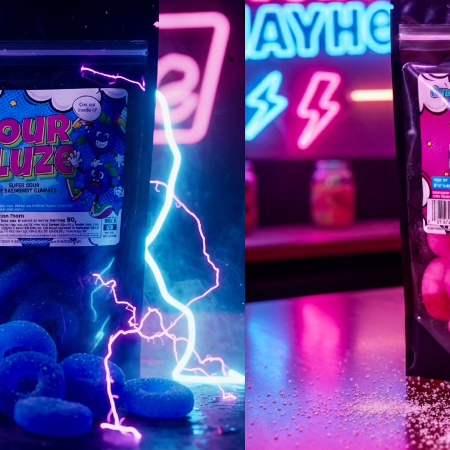 Omega Bursts Super Sour Gummy Rings – 4-Pack Variety – 24 oz