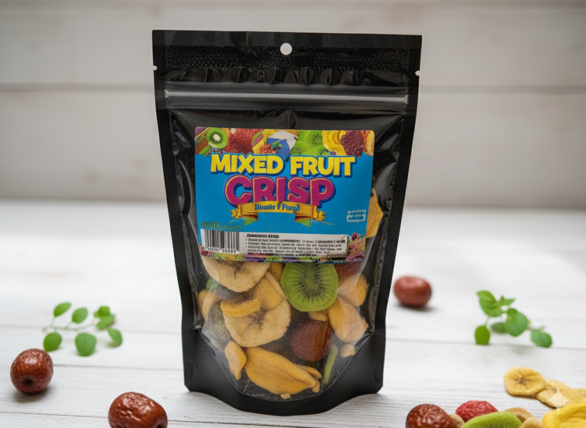 Omega Bursts Mixed Fruit Crisp – Crunchy Freeze-Dried Assorted Fruit Snack (2.5 oz)
