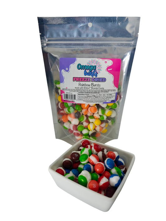 Omega Bursts Freeze Dried Candy "Rainbow Bursts" 1ct/ 4 oz.