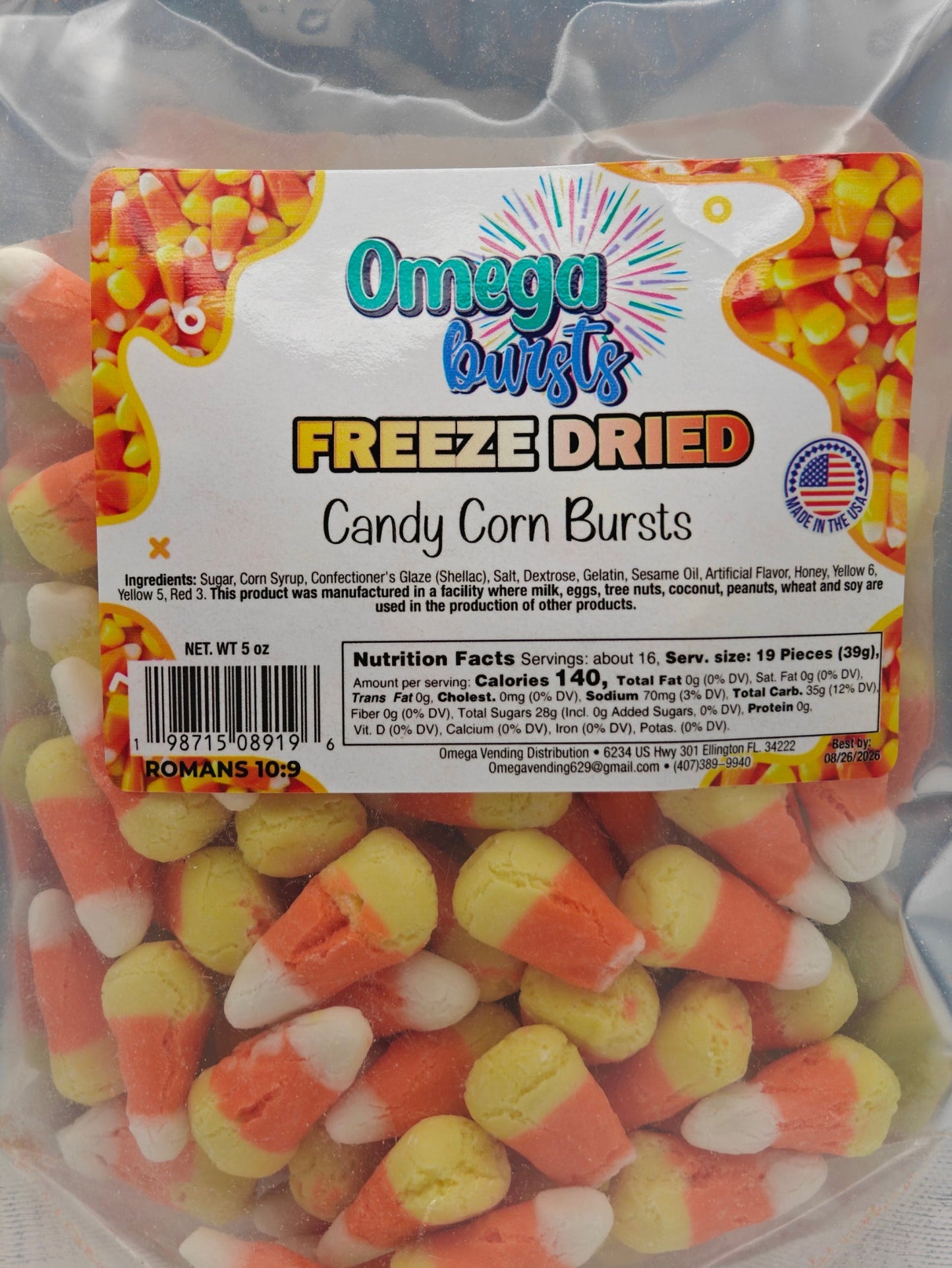 Omega Bursts Freeze Dried Candy Corn Bursts 1ct/ 5 oz.