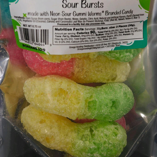 Omega Bursts Freeze Dried Candy "Sour Burst" 1ct / 0.75 oz.