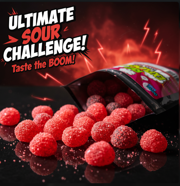 Red Explosion - Super Sour Strawberry Bombs 3 oz